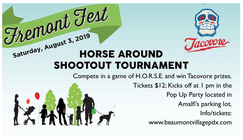 Show off your basketball skills in the HORSE Around Shootout Tournament at Fremont Fest. $12 to compete. Kicks off at 1pm at Pop Up Party in Amalfi's lot. Compete 12 &amp; under; or everyone else. tickets/more info: facebook.com/events/3300160…