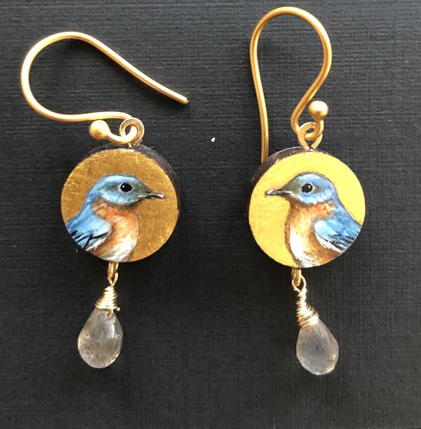 martingallery's tweet photo. New jewelry from Christina Goodman in the gallery. Each paining is done by hand using acrylic, fine brushes and, occasionally, a magnifier. https://t.co/wLCIAi4S84