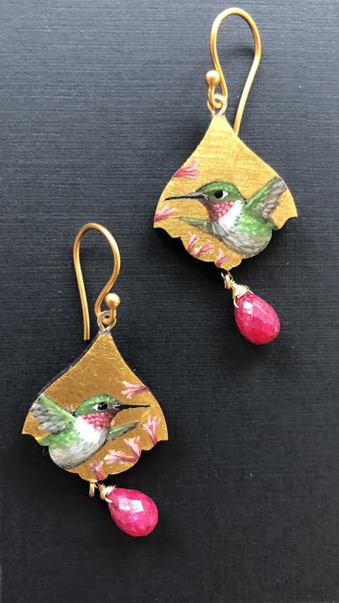 martingallery's tweet photo. New jewelry from Christina Goodman in the gallery. Each paining is done by hand using acrylic, fine brushes and, occasionally, a magnifier. https://t.co/wLCIAi4S84