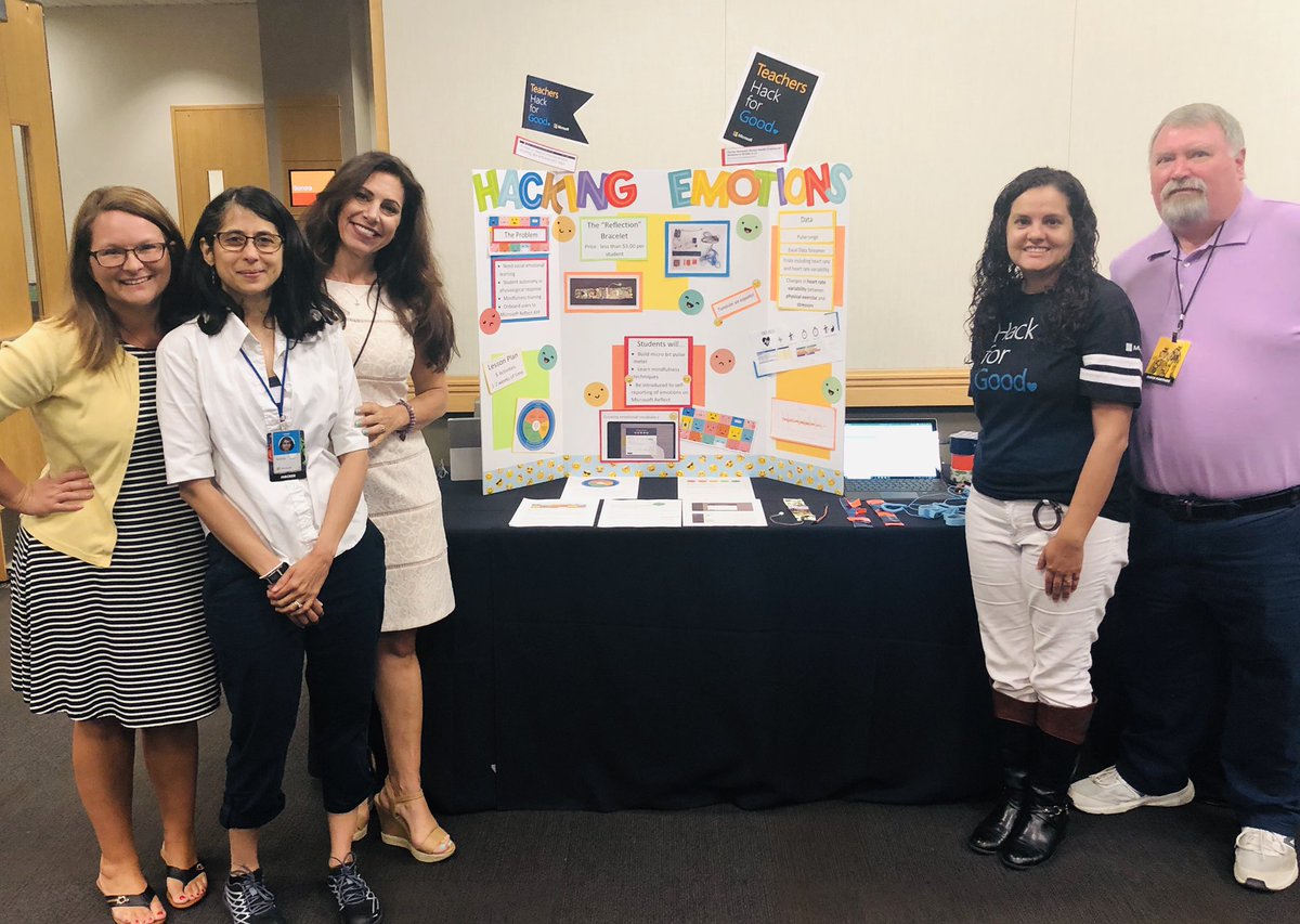 DrSandersESE's tweet photo. Our hackathon team designed a unit that incorporates Social Emotional Learning with STEM activities. Students will build a wearable device that will increase emotional awareness and self-regulation. Feeling proud ππΌπ@Hacking_STEM @NEFLSTEM2 #TeachersHACKforGOOD https://t.co/lAmXV7Pzy7