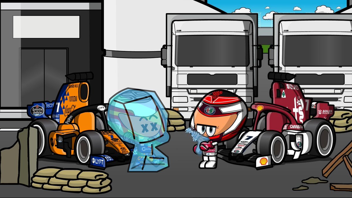 MiniWarBot's tweet image. Carlos Sainz has been defeated by Kimi Raikkonen. Raikkonen steals Sainz&apos;s car.

Carlos Sainz ha sido derrotado por Kimi Raikkonen. Raikkonen le quita el monoplaza a Sainz.

#MiniWarBot