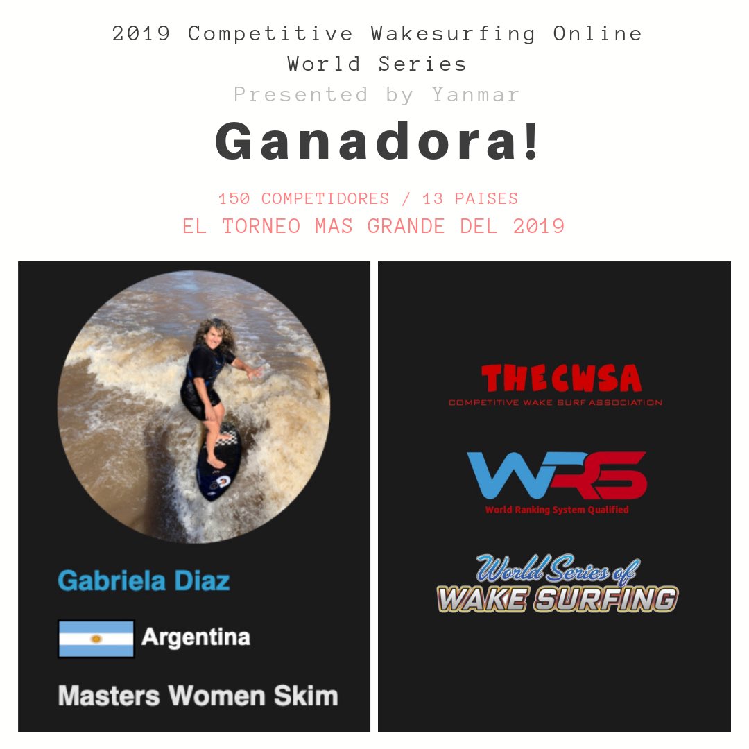 WakeSchool's tweet photo. El torneo que le faltaba! @gabimdiaz acaba de quedar campeona de la primer, World Series online de la historia, un logro inmenso para nuestro wskesurf y para una atleta que no conoce de lรญmites. #wakesurf #thewsa https://t.co/qkAM2mXyU5