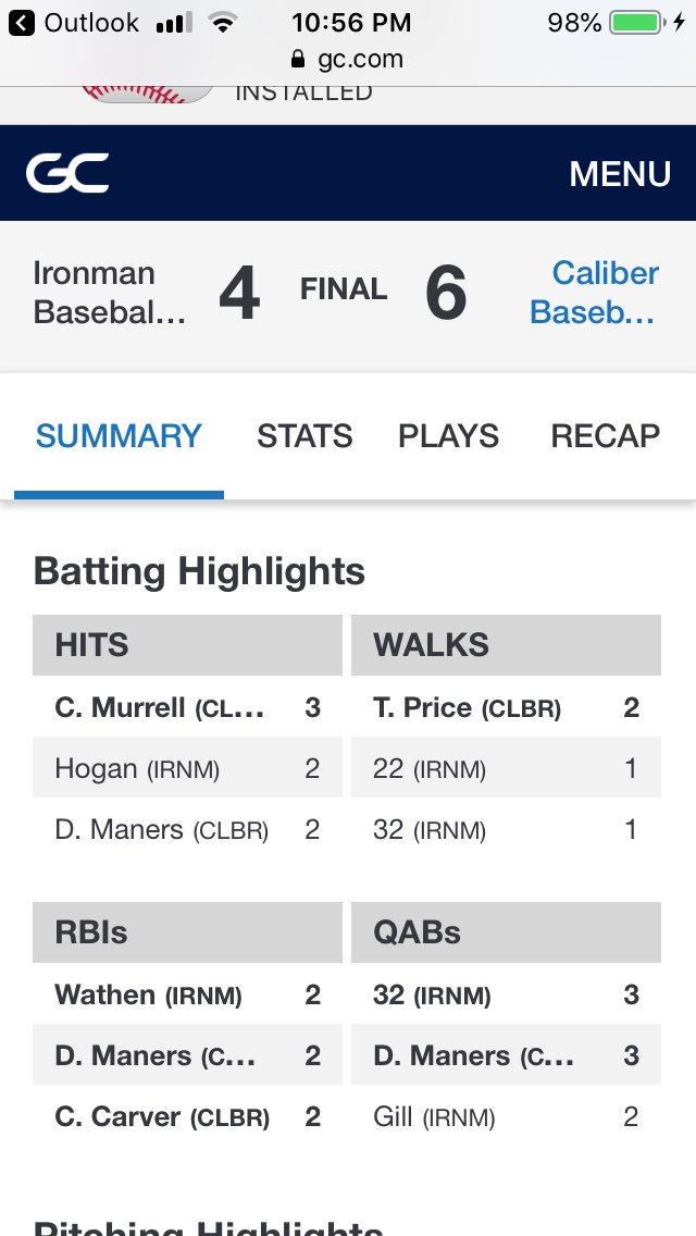 CaliberBaseball tweet picture