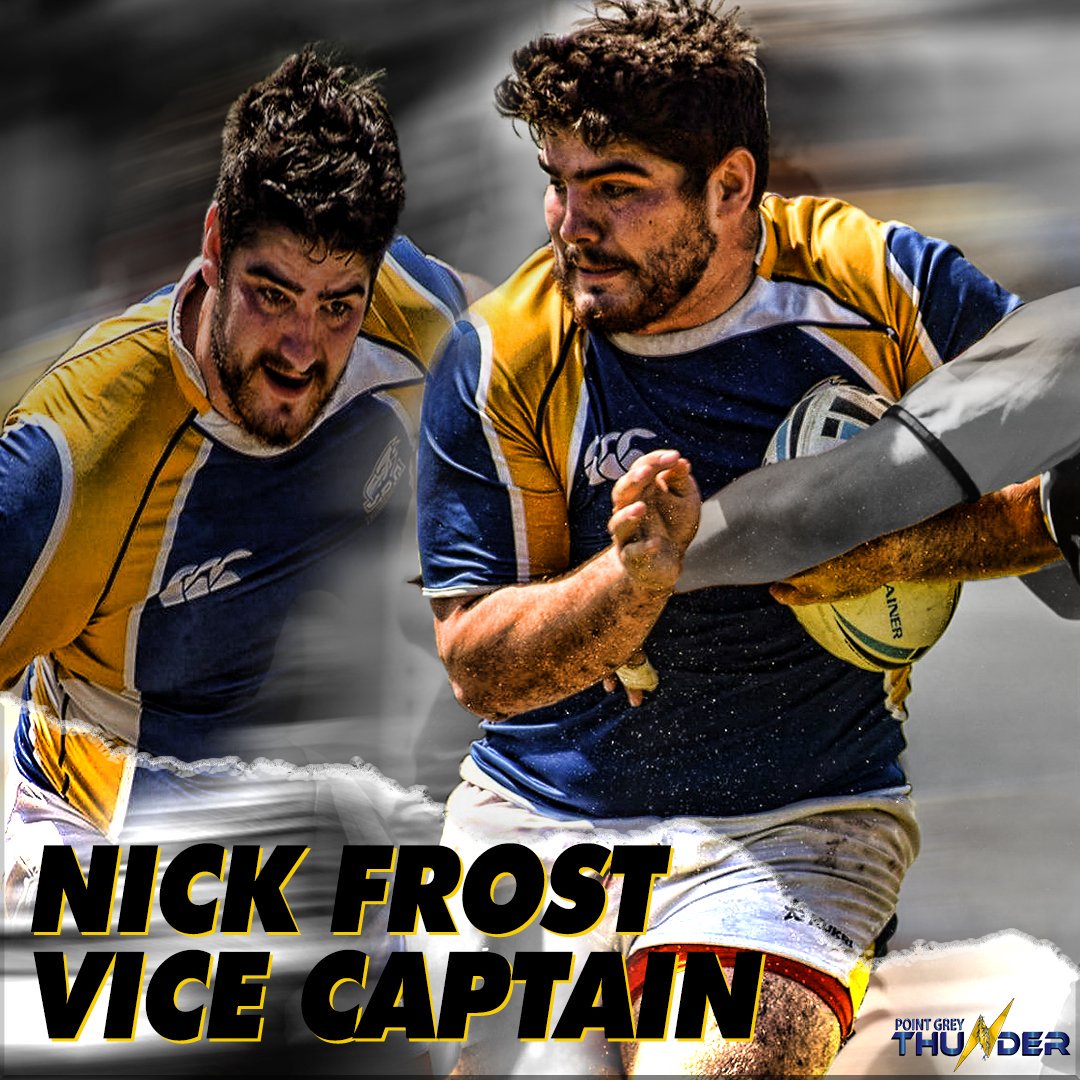 point_grey's tweet image. Nick Frost will take up VC duties in tomorrow's Grand Final. He has been the highest scoring forward in the 2019 bcrl season.

#pgthunder #bcrl #canadarugbyleague #upthethunder
