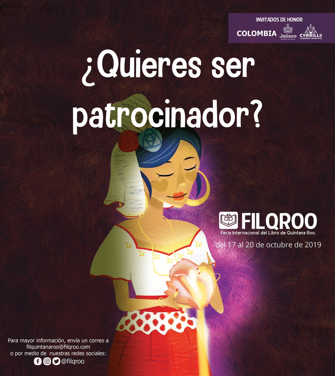 ¿Te gustaría formar parte de la feria del libro más grande del Estado? 🎉📖
Buscamos nuevos patrocinadores para crear alianzas en beneficio de la literatura y la cultura maya.
Sí te interesa ser parte de nuestro proyecto escríbenos a filquintanaroo@filqroo.com