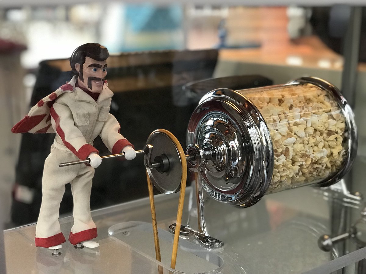 _K10_'s tweet photo. Duke Caboom is Canada’s Greatest Stuntman and DCA’s most bestest popcorn guy. (Can’t decide if this is his day job or night job.)
#IBelieveInYouDuke #DukeCABOOM 
#DisneylandAP https://t.co/vzjaDCYi52