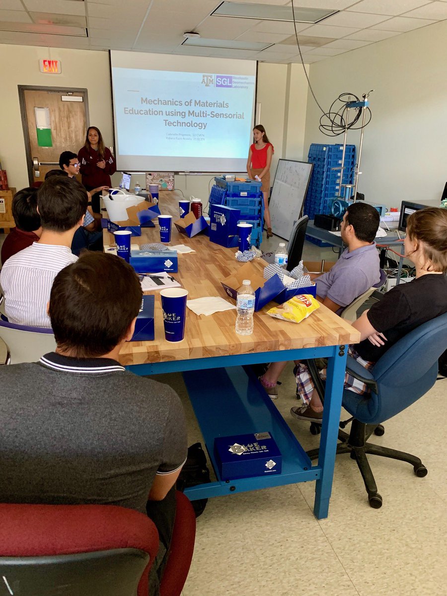 SGLtamu's tweet image. The @SGLtamu @TAMUCVEN @TAMUEngineering group continues with its 2019 summer seminar series! With presentations &amp;amp; demonstrations of our #haptic #robots, a visit of two distinguished young members of the team to play with them, &amp;amp; a ‘dry run’ of a defense of a soon to be PhD!