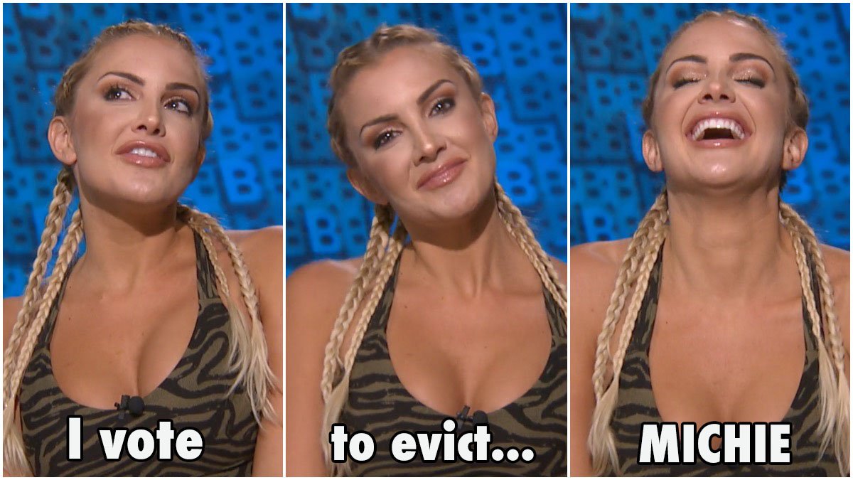 CBSBigBrother's tweet photo. When your ex got jokes... 😂😂 #BB21 https://t.co/QLlwubQ6gW