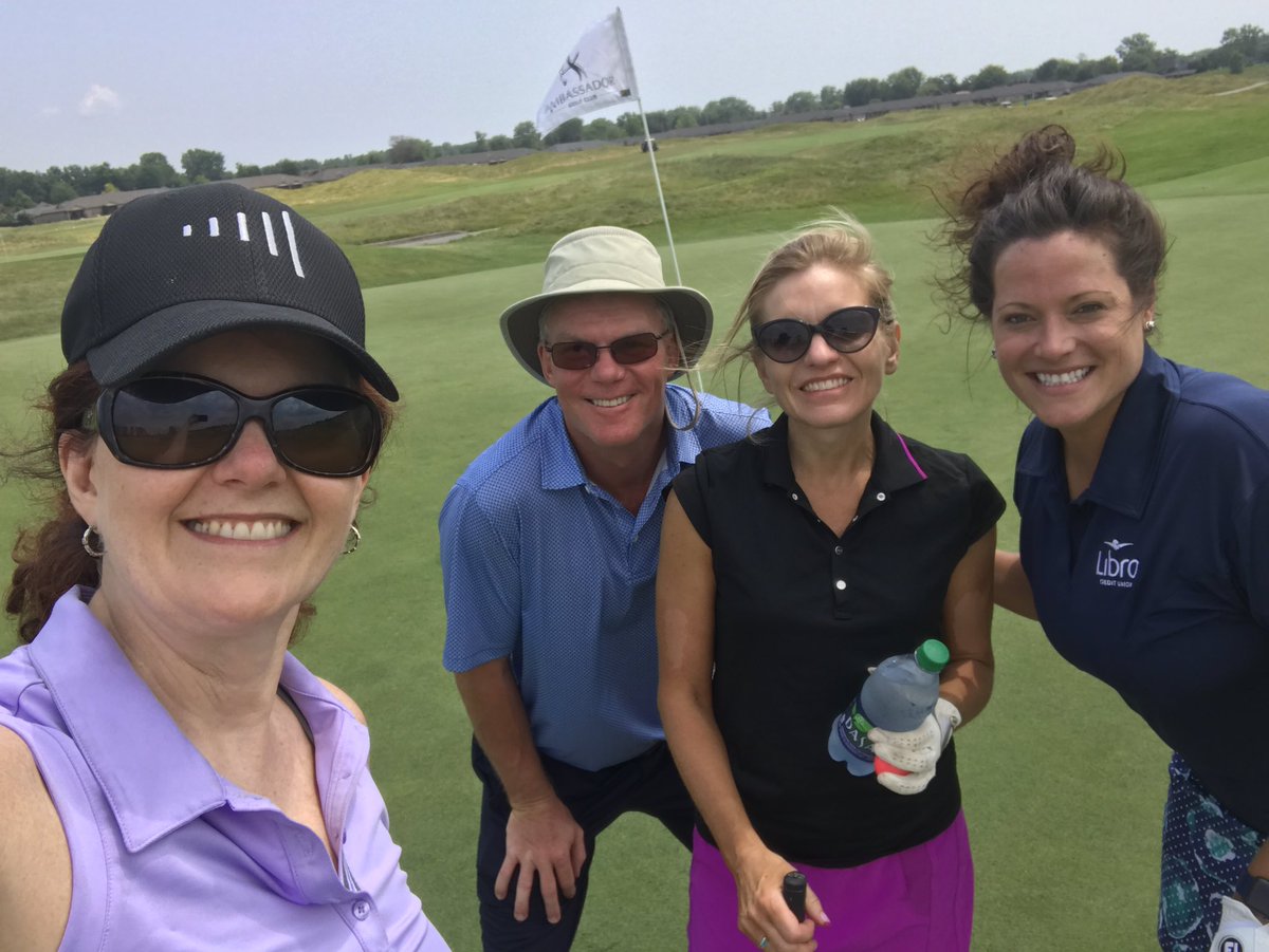 Team <a href="/CMHAWECB/">CMHA Windsor</a> with John, <a href="/kwillism/">Kim Willis</a> <a href="/LJ_Lovo86/">Lindsay J. Lovecky</a> repping @LibroEssexCty <a href="/LibroCU/">Libro Credit Union</a> and <a href="/DoGoodDivas/">Do Good Divas</a> (a busy woman!) at <a href="/liuna625/">LiUNA! 625</a> charity golf tournament.  Working together for #MentalHealthAwareness in #YQG.