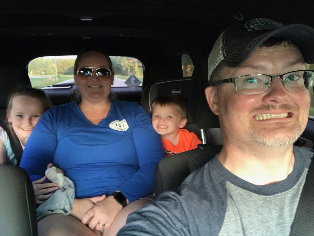 encook83's tweet photo. When the children won’t stop fighting in the back seat, you join them. ⁦@DrBrianCook⁩ #HeHitMe #NoIDidnt https://t.co/aQbgm2Bgbl