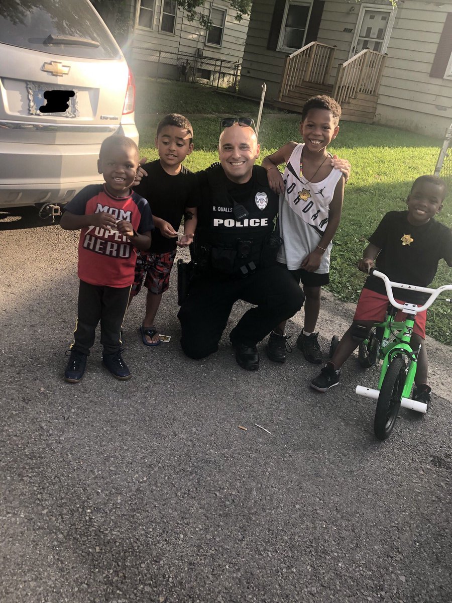 I was making a fraud report the kids in the neighborhood came up to me showing me their bikes and giving me high fives. It was awesome to talk to them about the upcoming school year. They were given a bunch of stickers, tattoos, high fives, fist bumps, and we had a ton of laughs.