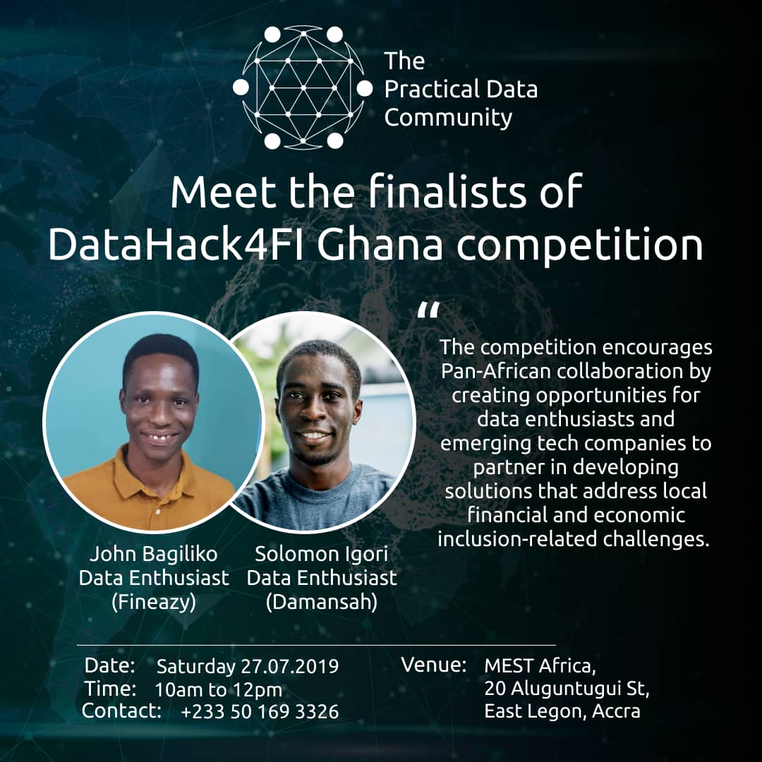 myzta_tee's tweet photo. I shall be speaking at #mestghana tomorrow about my #i2i | #datahack4fi  journey  as my team #fineazy  came tops in the Ghana finals with me as the #dataenthusiast and will be representing Ghana at the grand finale in Kigali, Rwanda. https://t.co/lQoAZRBuXr