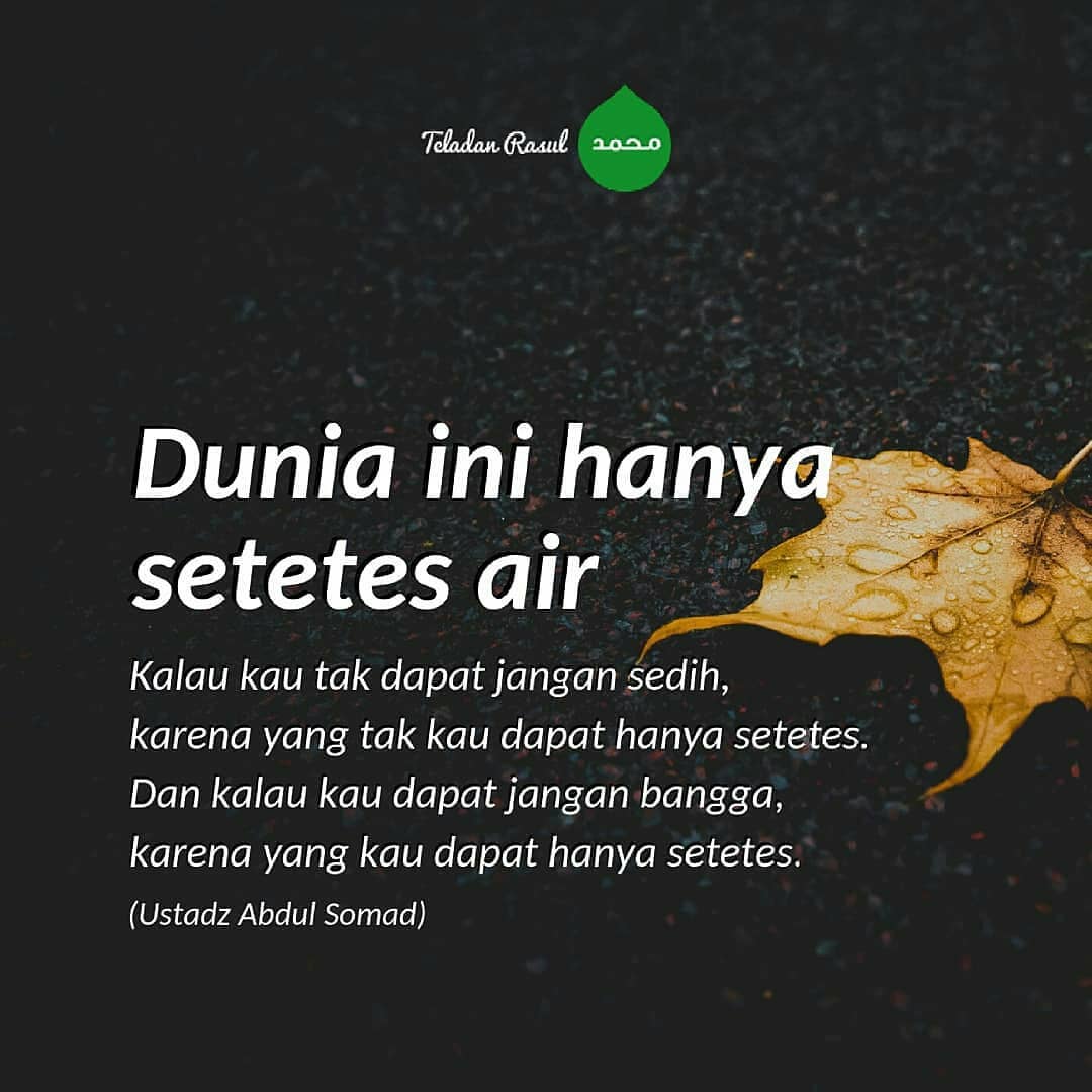 __Kiyotaka's tweet photo. Dunia ini hanya setetes air
Kalau kau tak dapat jangan sedih karena yang tak kau dapat hanya setetes
Dan kalau kau dapat jangan bangga karena yang kau dapat hanya setetes

(Ust Abdul Somad) https://t.co/SW8pi0NstQ