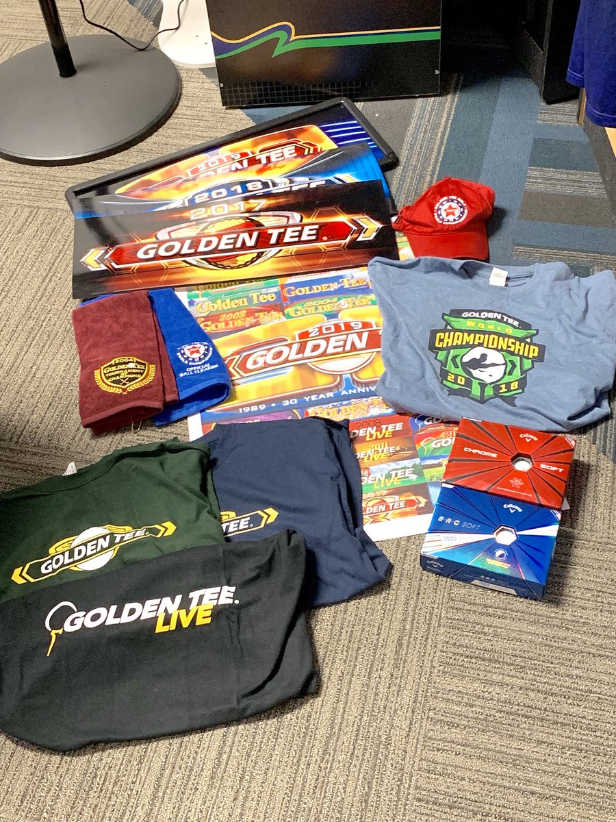 GoldenTee's tweet photo. We’re having a huge #GTFreebieFriday giveaway! Like, comment on &amp; retweet this post for your chance to win all of this #GoldenTee swag.

1 lucky person will be chosen on Monday from all of our participants on @Facebook, @Instagram and @Twitter!

Must be following in order to win! https://t.co/oBfwUqvre0
