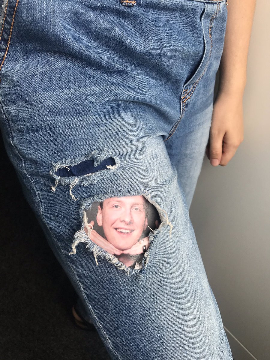 KatieLo99734805's tweet photo. hi @joelycett made this twitter to introduce you to to joe thigh-split who lives in my friend’s dungarees. i’ve had some wine. https://t.co/kUQXB459fG