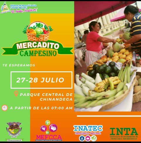 MefccaC's tweet photo. #MEFCCA Promoviendo el Consumo de Productos Locales e Impulsando a nuestros productores te INVITAMOS junto al #SNPCC a que visites nuestro #MercaditoCampesino #FeriaSantaAna #Chinandega #FiestasPatronales #AmoNicaragua https://t.co/c5eVREdNiV
