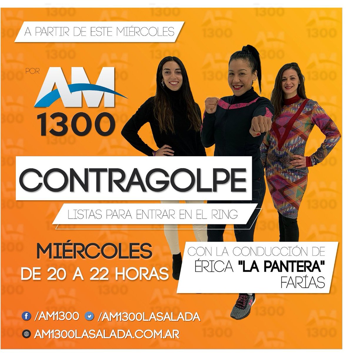 Amigos   este miercoles 31, desde las 20 a 22 hs por AM 1300, comienzo a conducir un programa de radio  "Contragolpe " 👊 que tratara  todo lo que sucede en el  mundo del boxeo y Arte !  👏 de la Mano de <a href="/Yesi_FP/">Yesica</a> y <a href="/agostinadm/">Agostina D'Martino</a>