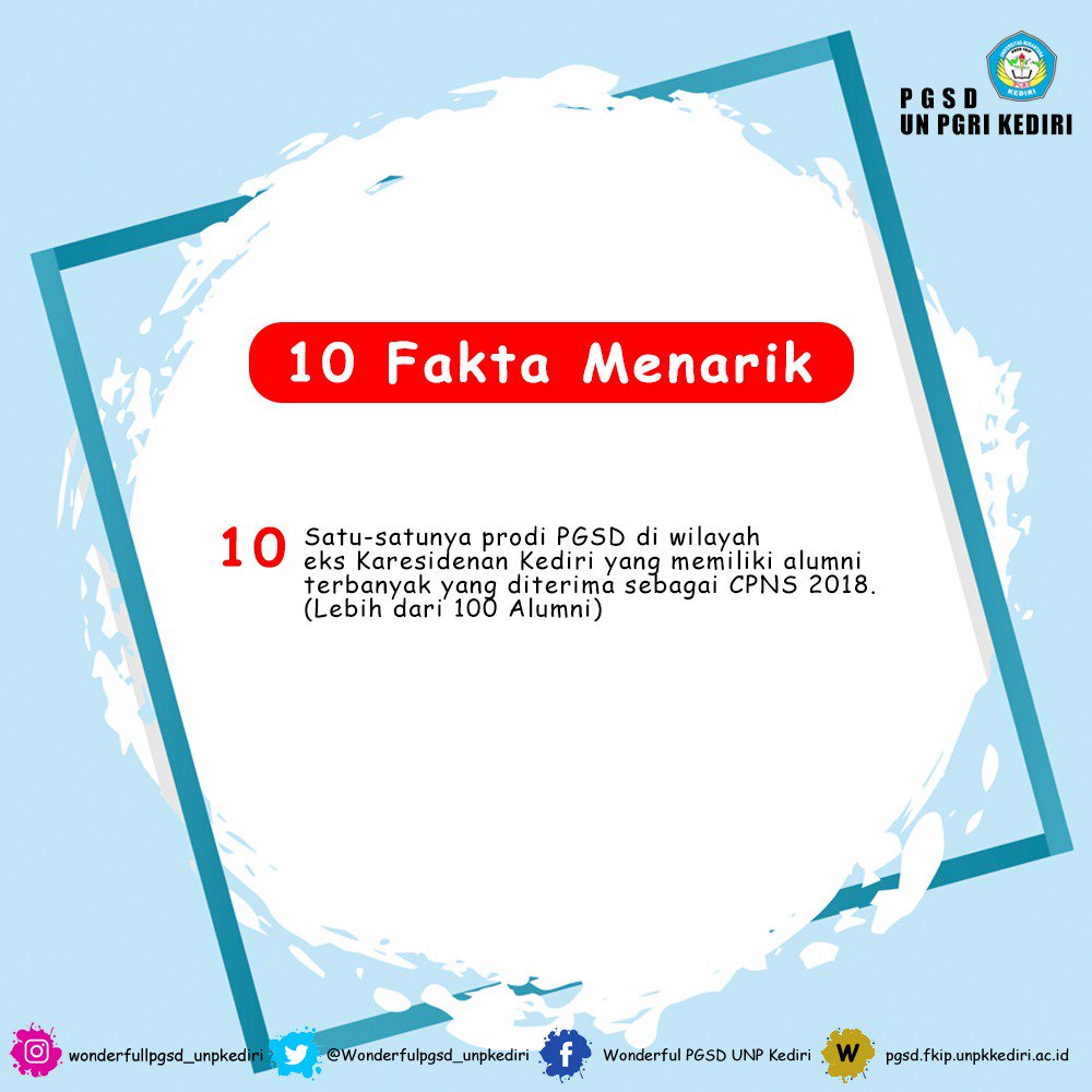 wonderfulpgsd's tweet photo. Selamat Pagi ✨
Hai guys. Tahukah kalian 10 fakta menarik PGSD UNPGRI Kediri? 
Yuk digeser buat tahu 10 fakta menarik pgsd unpgrikediri!!
#Pgsd #UnpKediri #wonderfulpgsd #Fkip #Kediri #Nganjuk #Trenggalek #Tulungagung https://t.co/rExuAO5aYS
