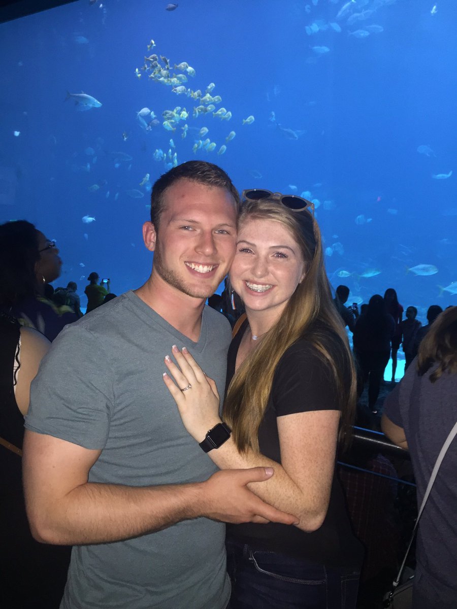 AndrewsReilly's tweet photo. 💍
Fiancé sure has a nice RING to it;)
___
I get to marry the sweetest person that I have ever met in my life, and I couldn’t be anymore happy! 
___
#Engaged!! #GeorgiaAquarium https://t.co/ABLIn4BWuS