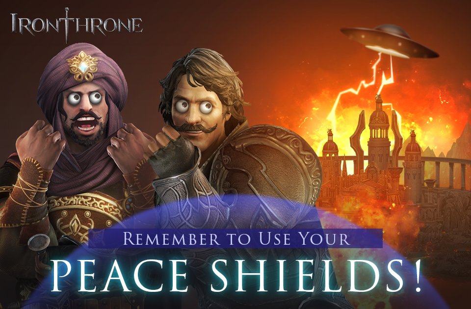 Still planning to #raidArea 51? Remember to activate your Peace Shields! You never know what enemies will invade your Castle! #playIronThrone