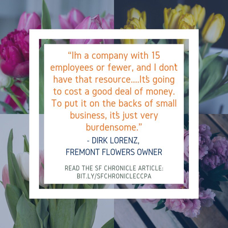 We need legislators to pass legislation so that the #CCPA works best to benefit consumers and small businesses. #MakePrivacyWork 

Read more about impacts of the #CCPA in the <a href="/sfchronicle/">San Francisco Chronicle</a> here: bit.ly/sfchronicleccpa