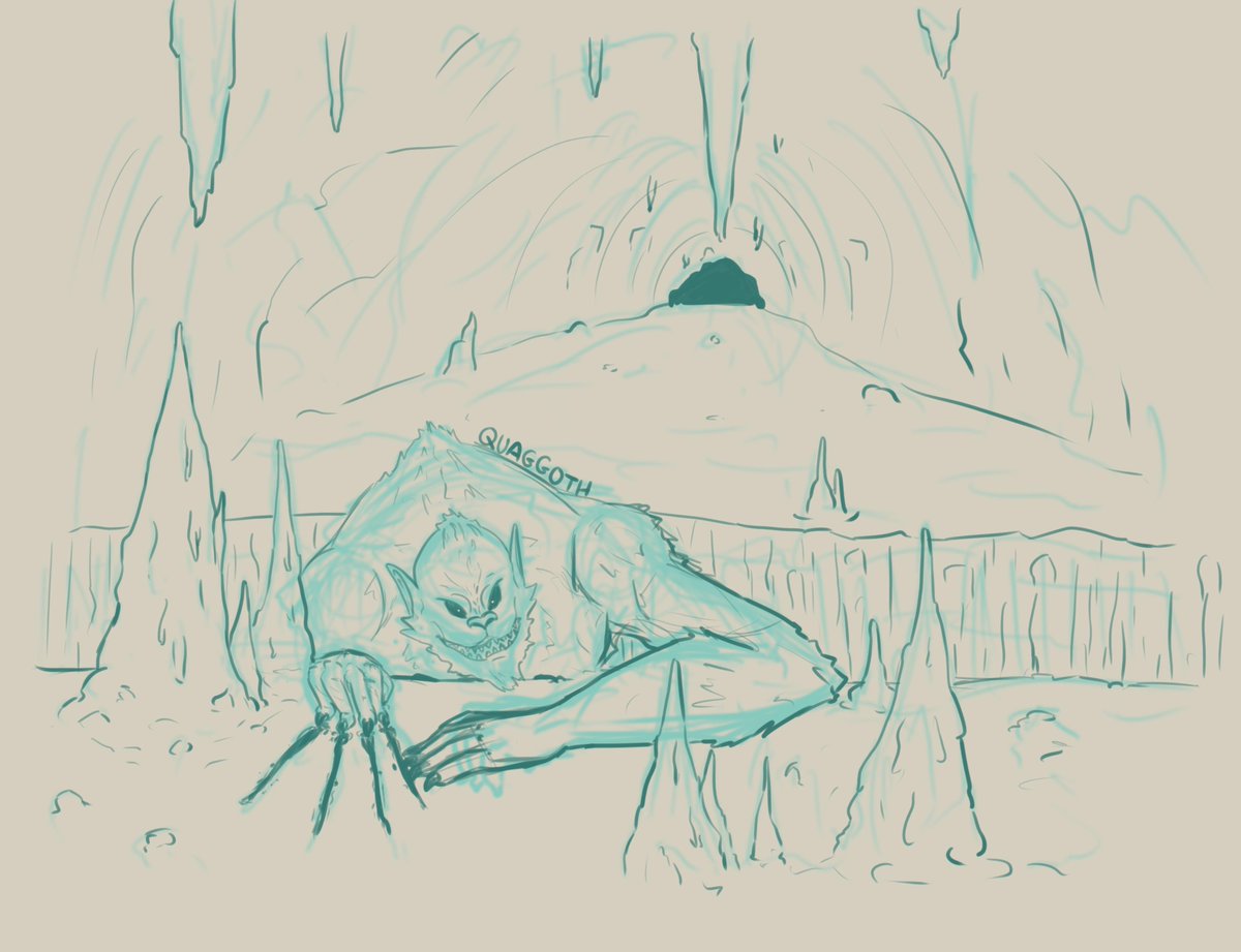 JuiceboxofApple's tweet photo. Q is for Quaggoth. Climbing his way out of a chasm in the underdark.
#dnd #dnd5e #dungeonsanddragons #quaggoth #underdark #doodle #digital https://t.co/HLVlv5Hyga