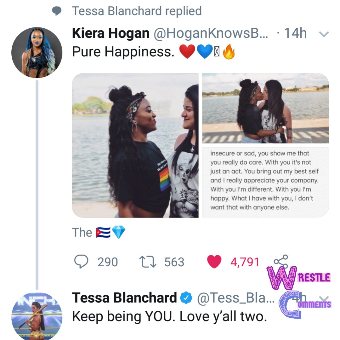 wrestlecomments's tweet photo. @IMPACTWRESTLING knockouts division star Kiera Hogan pens a heartfelt letter to her girlfriend β€οΈπ³οΈβπ #ICYMI #FF #WrestleComments
And receives love from Tessa!! π https://t.co/BLeWRu4sBE