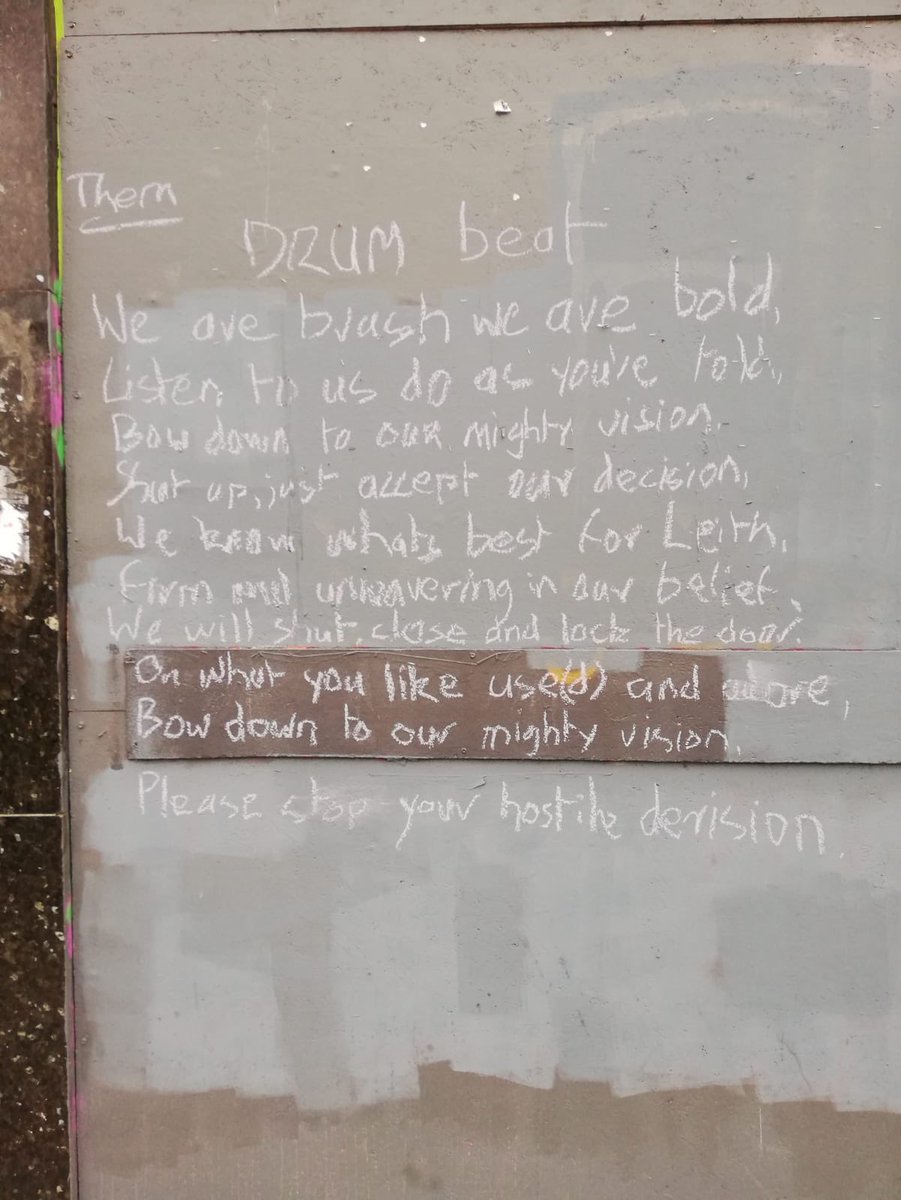 saveleithwalk's tweet image. Leith poet strikes again!               Them &amp;amp; Us                     #saveleithwalk #drumpropertygroup #7im #youcoulddotherightthing @GroupDrum @7IM_PressOffice @ustewart @NicolaSturgeon @KevinStewartSNP @ClydesdAileen @ScotGovPlanning
