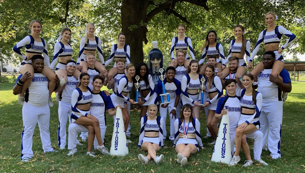 Tritonscheer's tweet photo. We had a blast at @NCAupdates Camp. We won the Crowd Segment Run-Off at NCA Camp earning a Automatic Gold Paid Bid to NCA College Nationals in Daytona Beach, FL in 2020. #TritonNation #GoldBid #GoBeGreat https://t.co/9Ul4AXzfbw
