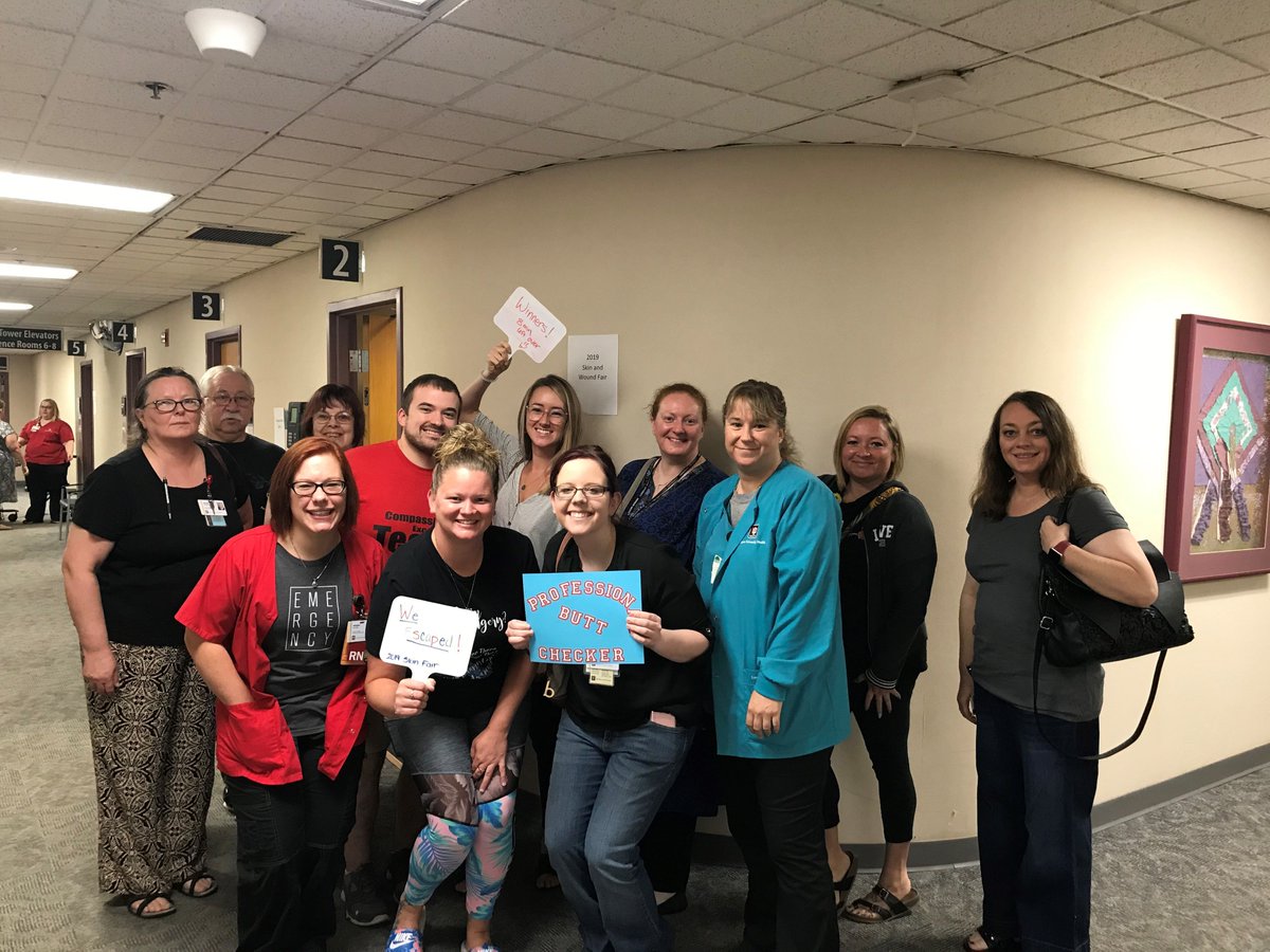 IUHealthECR's tweet photo. #HighFiveFriday to our wound ostomy team for coordinating a fun, interactive and educational skin/wound fair for our nurses and patient care assistants last week. Another huge thank you to each of our team members who took the time to attend and build on their clinical expertise! https://t.co/QrDCImi0QC