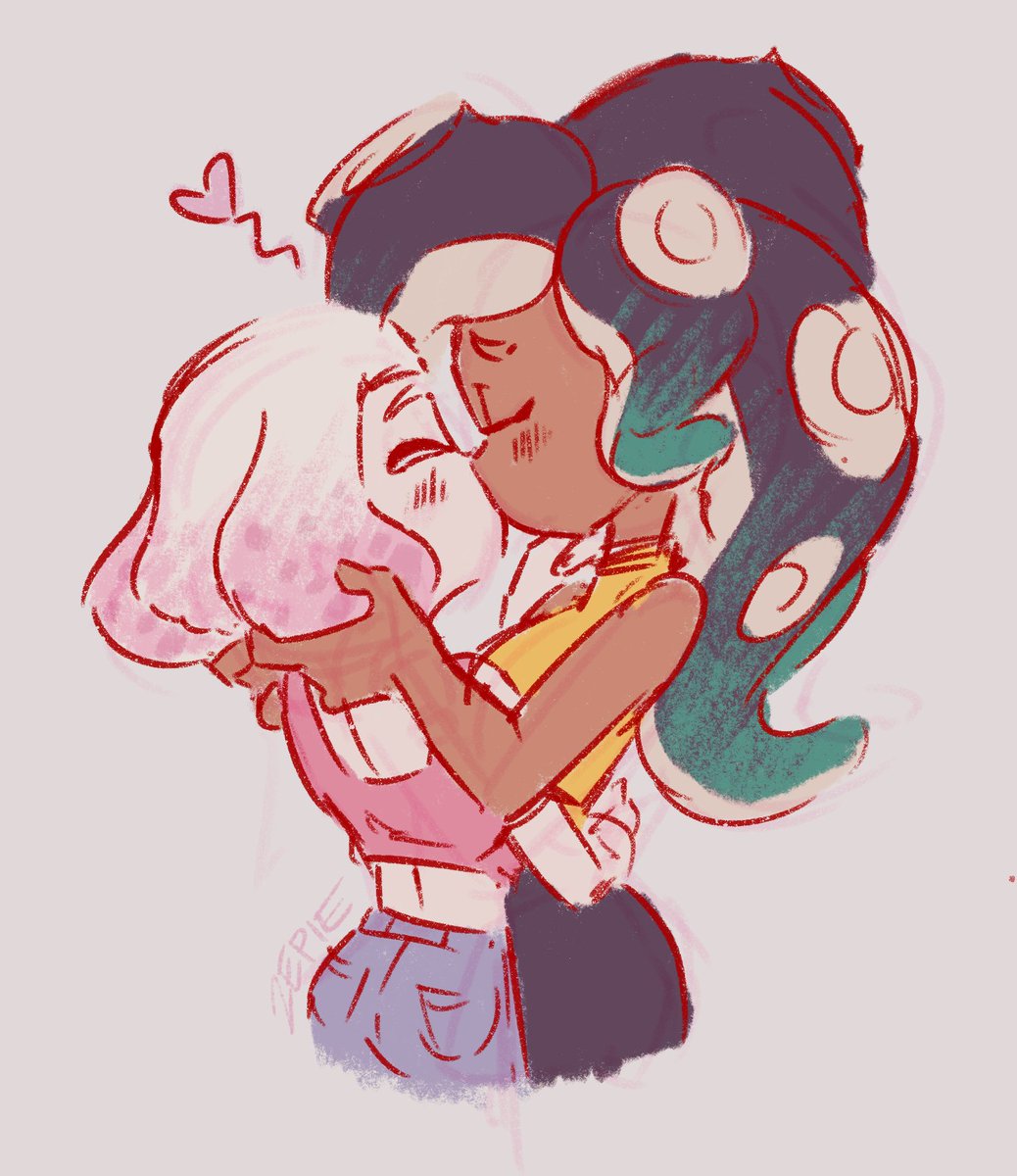 apparently my only human function is drawing smooching sappholopods #pearlina