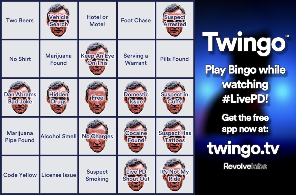 Bingo! <a href="/blondedolphin17/">Danni Koche'</a> <a href="/CarolinaAsh/">Ashley D.</a> <a href="/Card1ffG1ant/">Misfit Apoc</a> <a href="/camela415/">Cami ~ I HAVE YOUR 6~⚾💚🚔💞🐕❣🐈💞🚔💙⚾</a> <a href="/TrulyVosberg/">Truly Roberts Vosberg</a> <a href="/JudithB09311339/">judi</a> ⁦<a href="/nanafrey7/">Nana-Guardians of the Night</a>⁩
Watching #LivePD playing <a href="/TwingoApp/">Twingo Bingo</a>