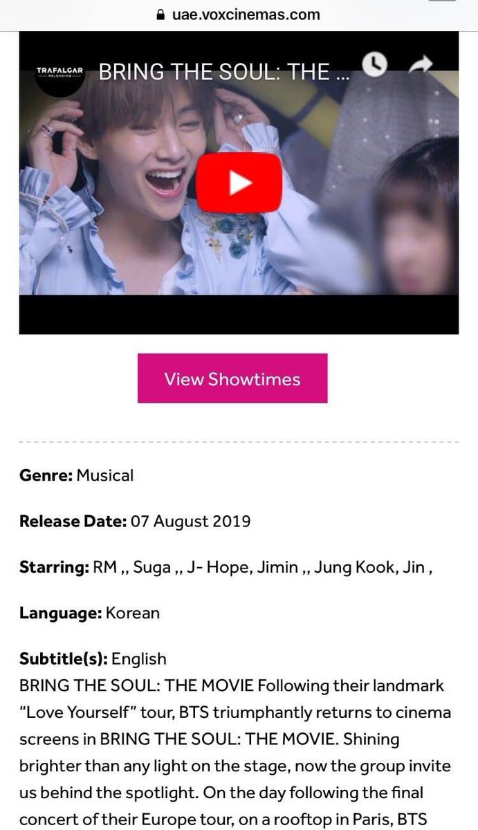 YoungSe23827784's tweet photo. “Hello @voxcinemas!!
You’ve made an error on ur website by leaving out one of the members of BTS so I kindly hope you can add the missing member name as soon as possible. The missing member is V aka Kim Taehyung from BTS . The band consists of 7 not 6 members. Very disappointing https://t.co/qVWwlbkDet