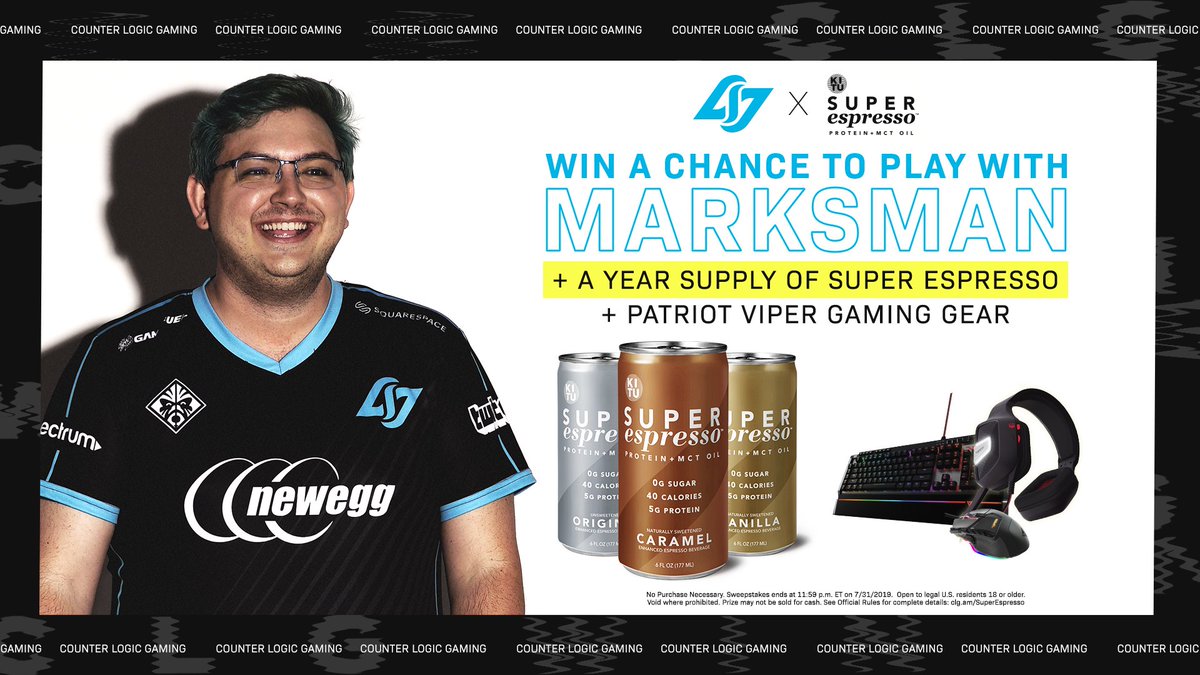 NRGLeague's tweet image. To go with this amazing video about @Marksman, we are doing a Super Espresso Sweepstakes! Like, Follow &amp;amp; RT for a chance to play with Marksman and win a year supply of Super Espresso. ☕️

NoPurchNec18+➡️ clg.am/SuperEspresso
