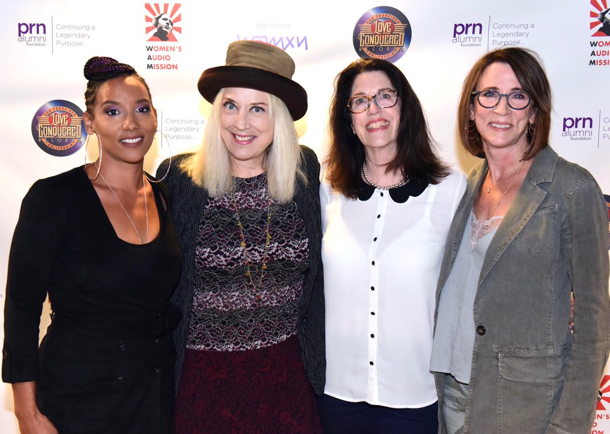 These lovely ladies right here! (L-R) Lisa Chamblee, Sylvia Massy, Dr. Susan Rogers and Peggy "Mac" McCreary.  #prnalumni #Prince  <a href="/womensaudio/">Womens Audio Mission</a> <a href="/pandoramusic/">Pandora</a> <a href="/LoveCrecords/">Love Conquered Records</a> <a href="/RecordingAcad/">GRAMMYS</a>  #engineeringexcellence