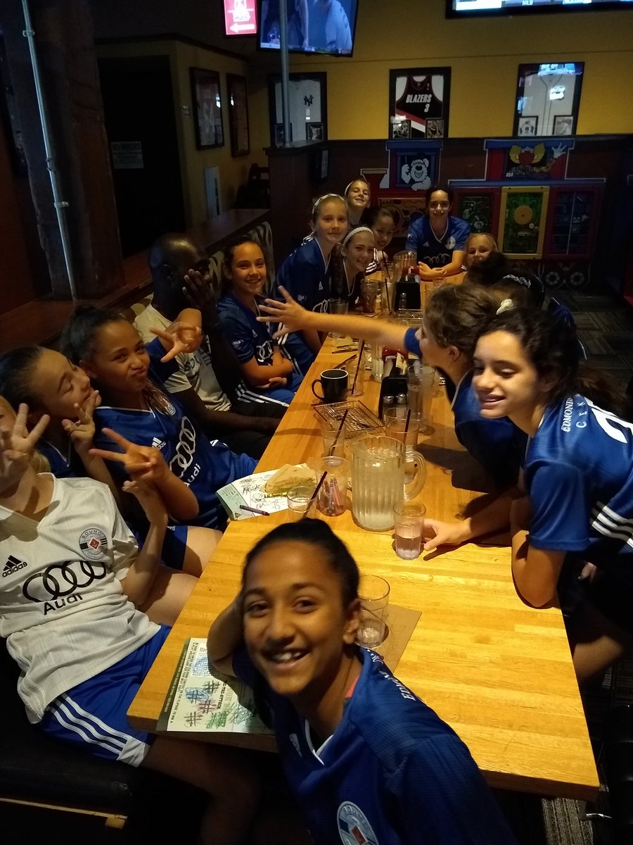 SoundFC_G07A's tweet photo. First game 1-1 vs PacNW. Post game meal and then off to bed for an 8am game #2. #WeAreSound https://t.co/iDqBkT6TXo