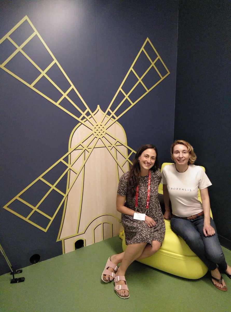 YoannaPap's tweet photo. @ the golf room of @BorealisAI w/ @EireneThinks during the summer school community crowl. Thanx @AmiiThinks &amp; @CIFAR_News https://t.co/NbwZfcz8HX
