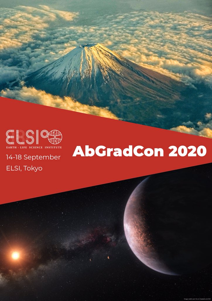 abgradcon's tweet photo. #abgradcon2019 has just ended, and we are already excited for #abgradcon2020! Next year’s conference will be held at @ELSI_origins in Tokyo, Japan, from September 14th-18th. Stay tuned— we will post more information as things are solidified! #astrobiology https://t.co/1Xfk1lO2bv
