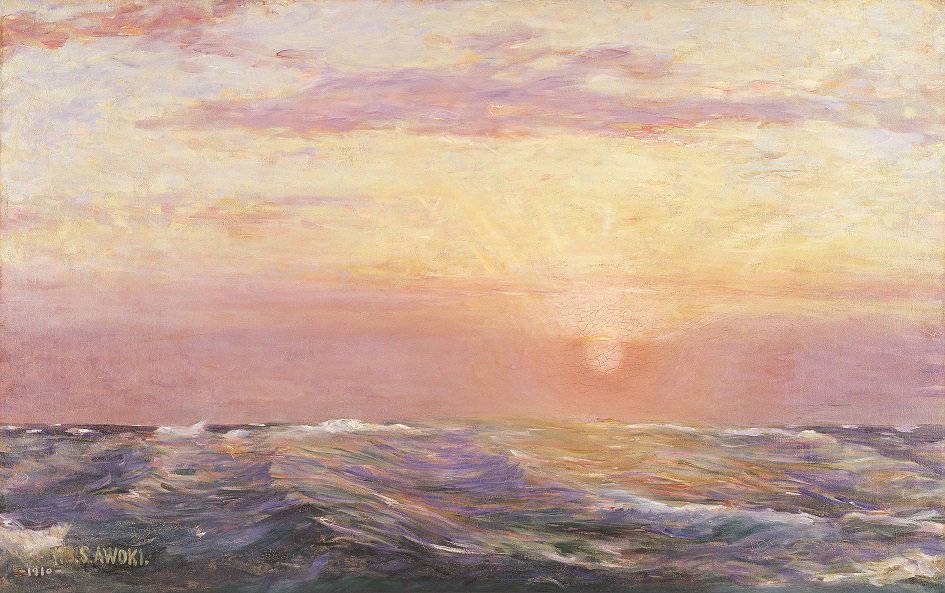 坂本展作品紹介⑥ 同級生で盟友の青木繁の絶筆《朝日》。病に冒され