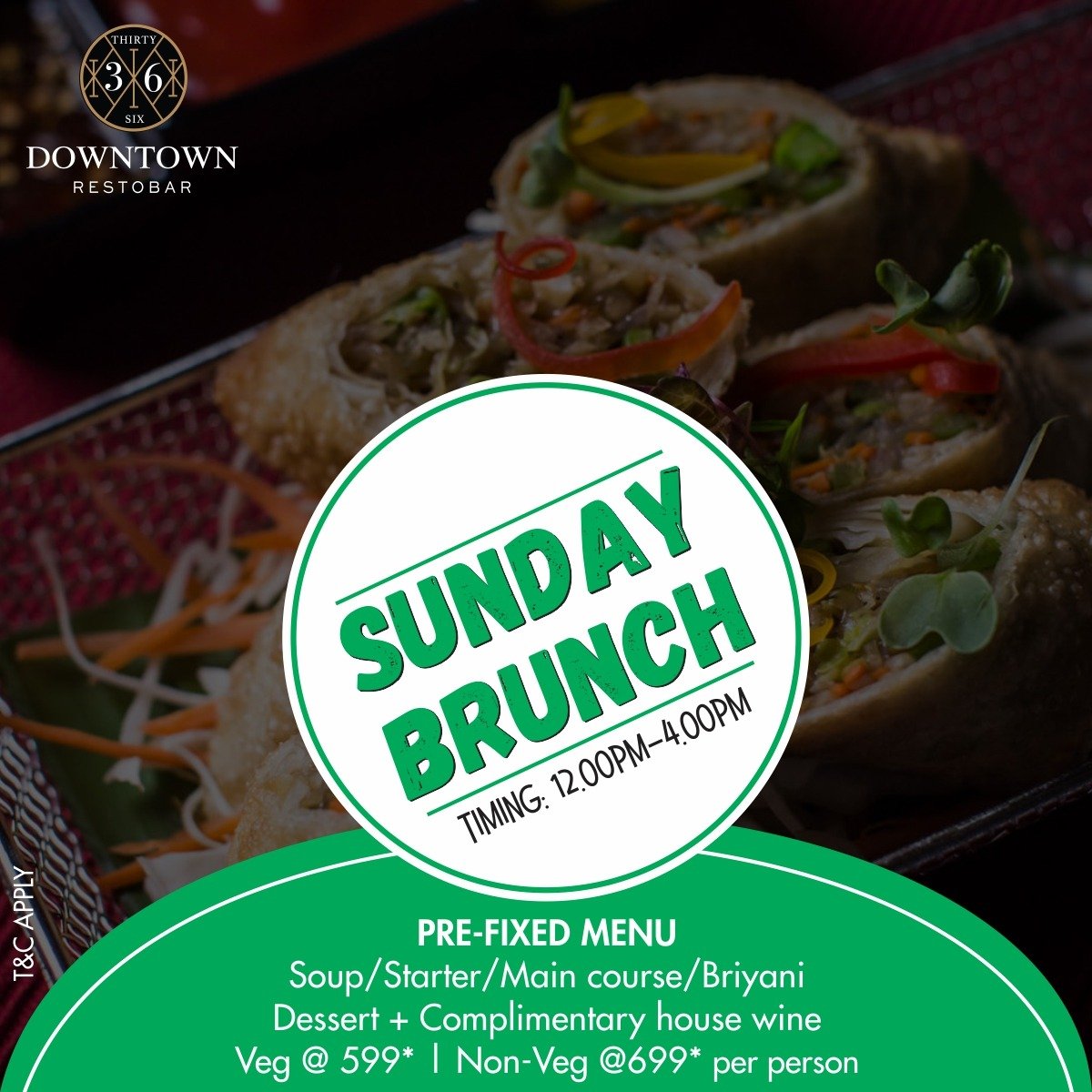 The ultimate Brunch that will make Sunday your favourite day of the week!
#36DowntownRestobar #SundayBrunch #Holiday #Food #FoodForLife #Sundays #Weekends #SundayMorning #LazySundays #Foodies #FoodieForLife #SundayFun #FunWeekend #FineDine #Bloggers #Multicuisinefood #Hangout