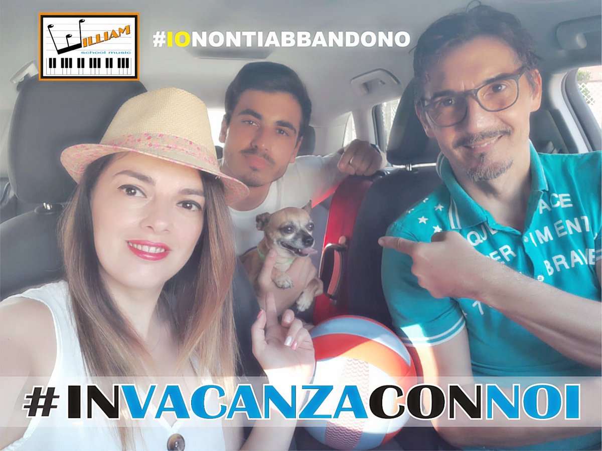 WilliamSchoolMu's tweet photo. #INVACANZACONOI !😍
La William School Music vuole essere partecipe della campagna di sensibilizzazione di #ionontiabbandono, perché oltre ad essere un reato penale, abbandonare il nostro Amico più sincero, è una vigliaccheria! https://t.co/4hjeaBGnHv