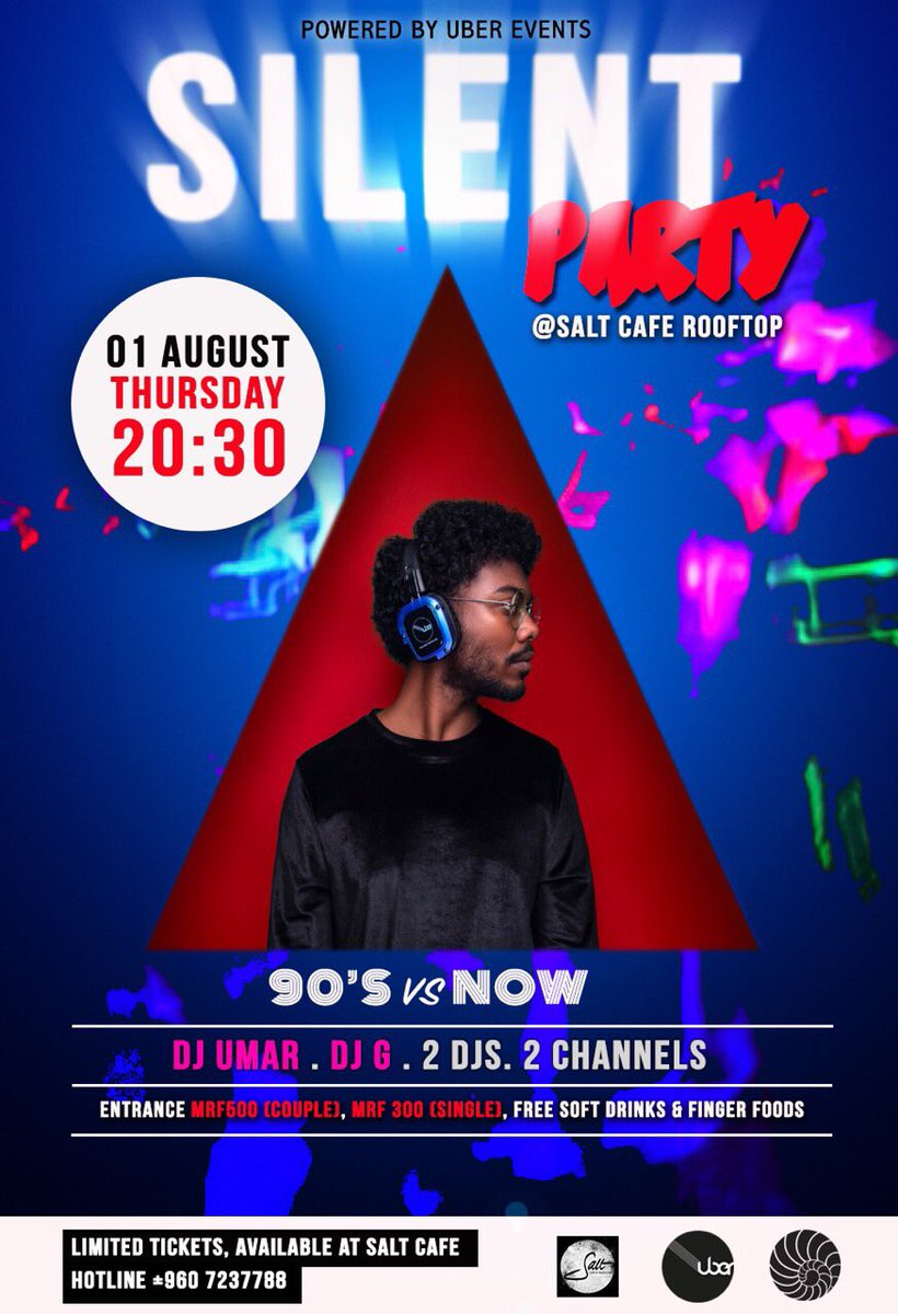 IT’S TIME TO PUT YOUR HEADPHONES ON 🎧 Get your tickets for the first Silent Party in Male’ NOW #silentpartymv
