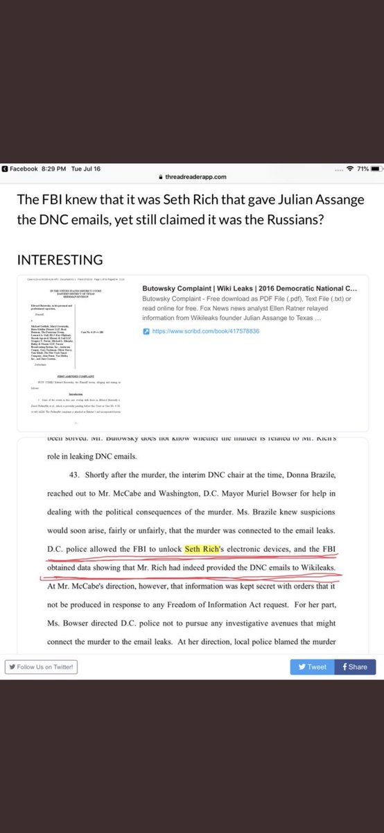 MonicaPandroes's tweet photo. @Robthom16 @nelsonwendella @realDonaldTrump @EsperDoD 🙄 everyone knows Seth Rich and his brother gave Wikileaks a thumb drive. There was NO HACKING! https://t.co/VNpT1l3fmw