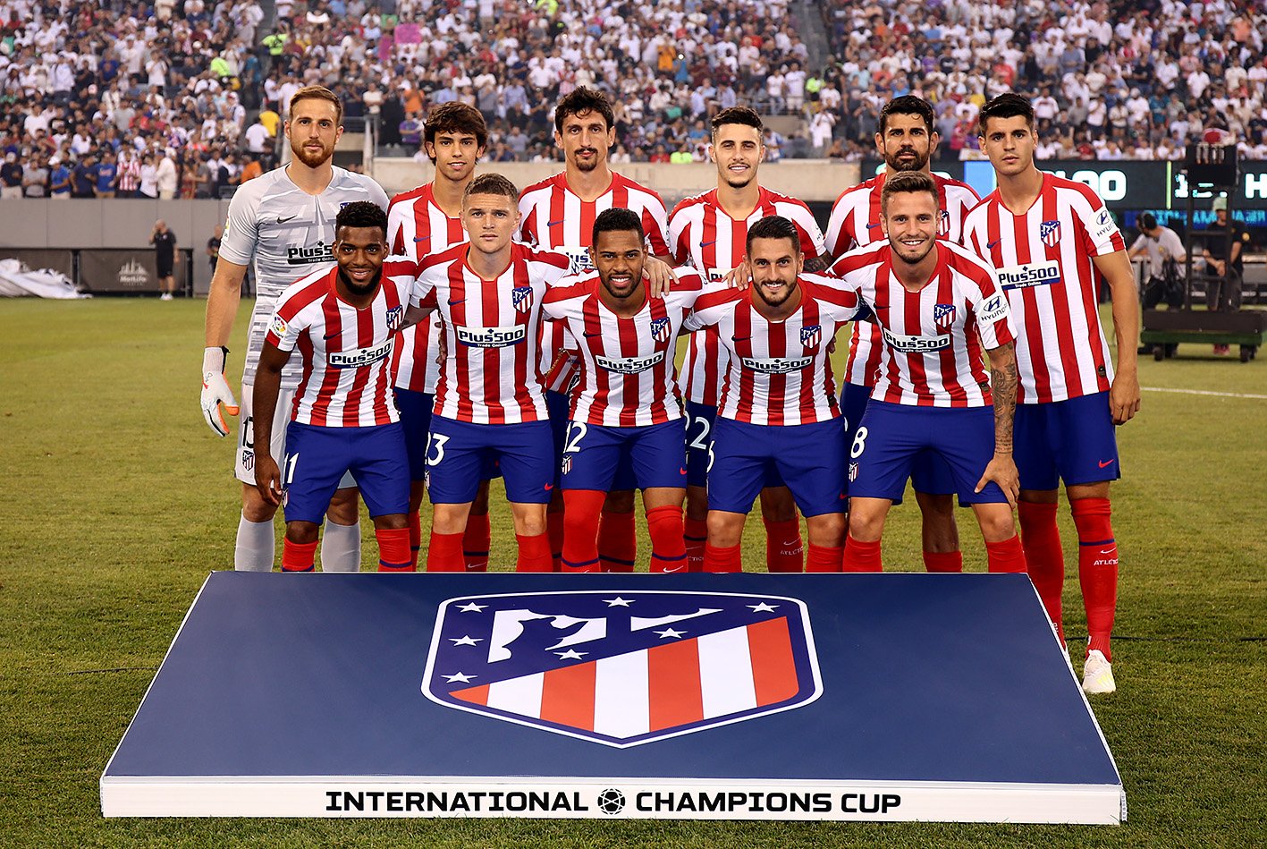 El once del Atlético de Madrid en el derbi de pretemporada (Foto: ATM).