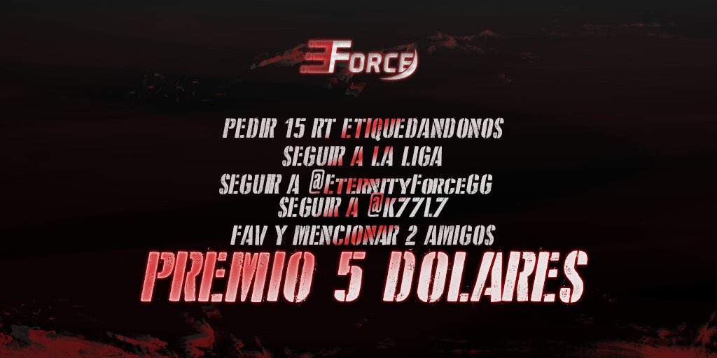 Amigos 15 RT para participar en <a href="/EForceCupGG/">EForce Cup™</a> 
#GoChilean🇨🇱🦅