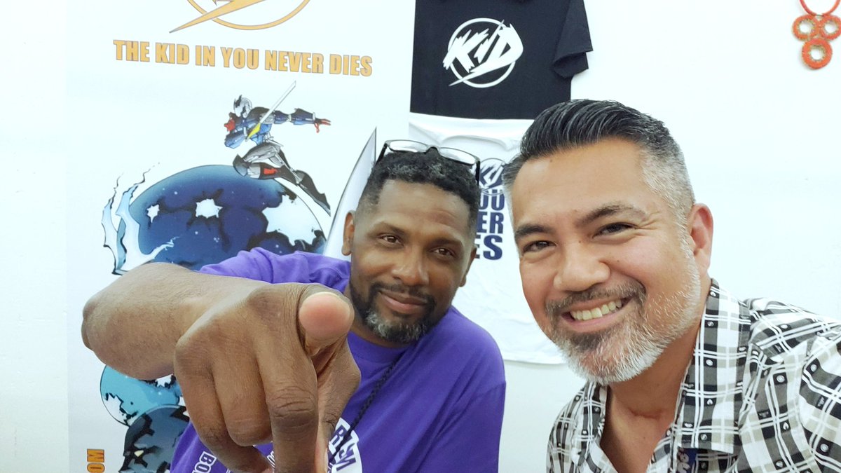 Happy Bday to Keithan Jones @KIDCOMICSKJ creator of   #ThePowerKnights & owner of #KIDcomics!

He might be a kid at heart, but he personifies everything I'd like to be when I grow up.

Glad I saw him at the offsite #AfrofuturismLounge2019 at #SDCC #SDCC2019 #ComicCon #ComicCon50!