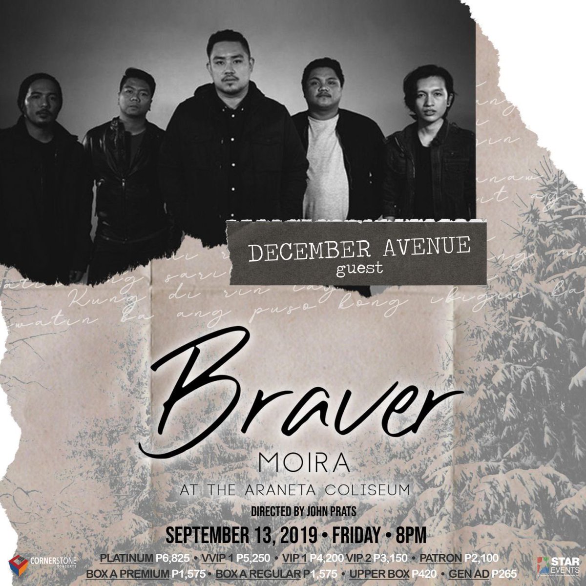 moiradelatorre's tweet photo. So excited to announce that @decemberave will be with me at the #BraverConcert this September 13! Get your tickets now ❄️ 

https://t.co/MSgKKiSszE https://t.co/7iwJk9vLw7