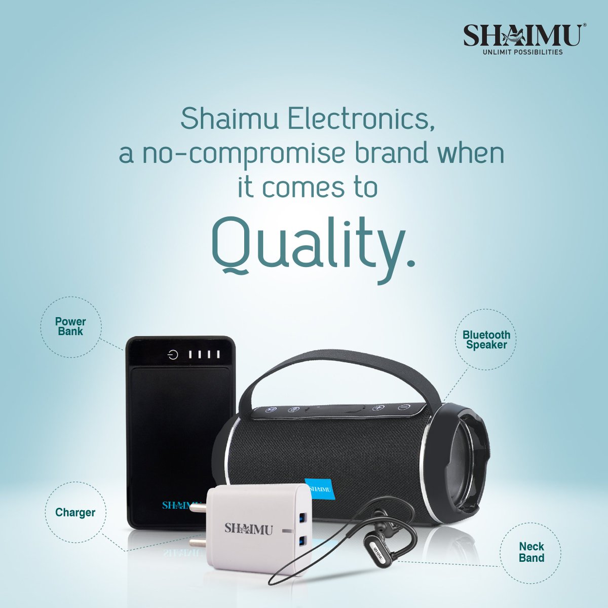 ShaimuIndia's tweet photo. We never compromise on quality and make sure that our customers have an excellent end-user experience.
#BestQuality
#Music #Sound #PremiumQuality #BestProducts #MobileAccesories #Technology #ShaimuElectronics #ShaimuIndia https://t.co/uz4lSVwbwk