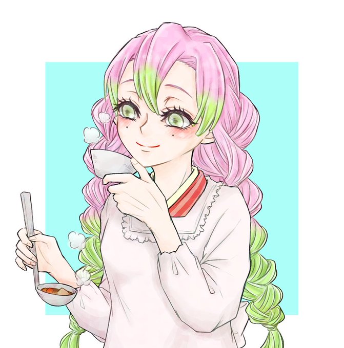 ミムラ*さんがTwitterに投稿した甘露寺蜜璃(鬼滅の刃)のイラスト。