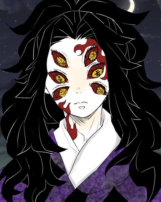 黒住さんがTwitterに投稿した黒死牟(鬼滅の刃)のイラスト。